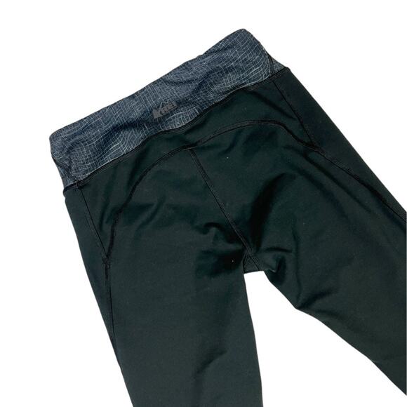 REI Co-Op Leggings Black Printed Waist Pull On Crop Active Stretch Pants Women S - Picture 10 of 12